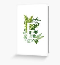 Floral letter E Greeting Card
