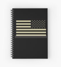AMERICAN ARMY, Soldier, American Military, Arm Flag, US Military, IR, Infrared, USA, Flag, Reverse side flag, on BLACK Spiral Notebook