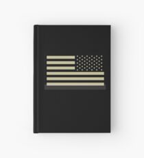 AMERICAN ARMY, Soldier, American Military, Arm Flag, US Military, IR, Infrared, USA, Flag, Reverse side flag, on BLACK Hardcover Journal