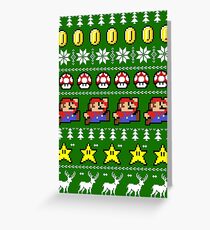 Super Mario 8-bit Ugly Christmas Greeting Card