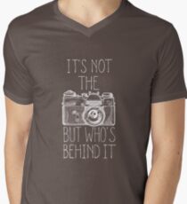 Camera white ink Men's V-Neck T-Shirt