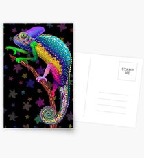 Chamäleon-Fantasie-Regenbogen-Farben Postkarten