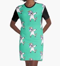 Dabbing Unicorn Shirt Dab Hip Hop Funny Magic Graphic T-Shirt Dress