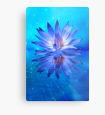 Blue Water Lily Metal Print