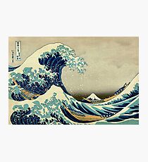 Lámina fotográfica Hokusai, la gran ola de Kanagawa, Japón, japonés, bloque de madera, imprimir