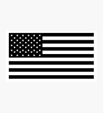 American Flag, STARS & STRIPES, USA, America, Black on white Photographic Print