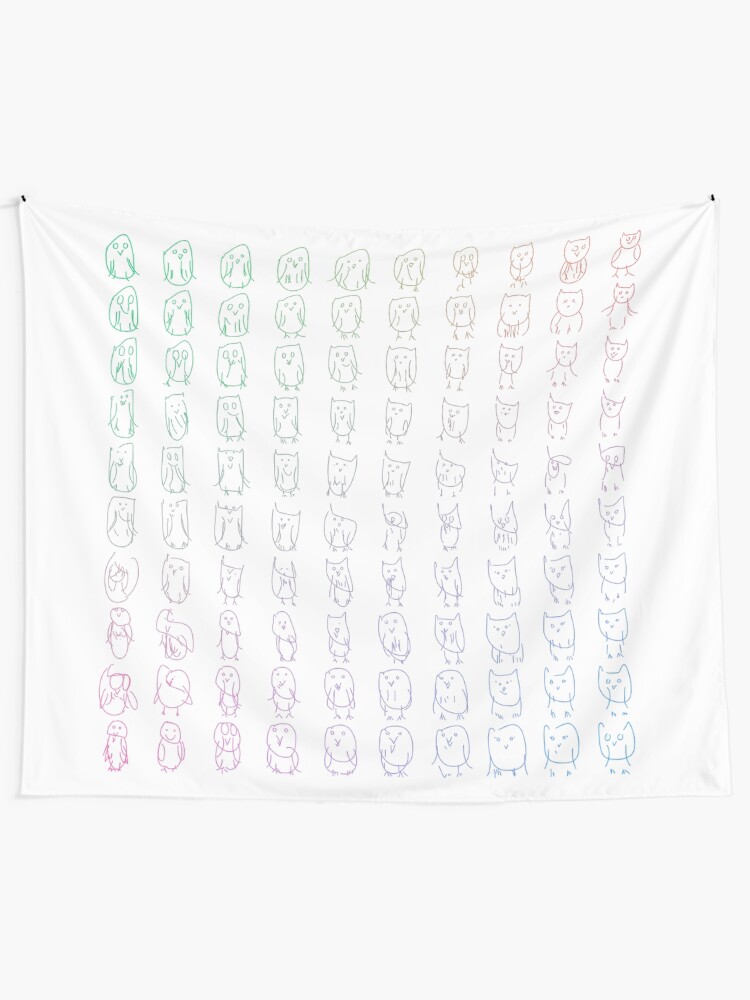 Alternate view of Generative Owls Tapestry