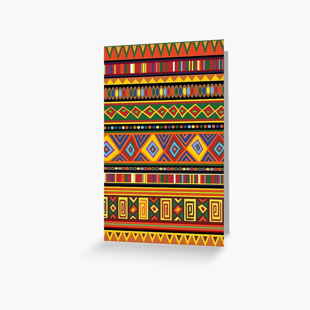 “Africa Ethnic Colorful Pattern Design” Greeting Card by BluedarkArt