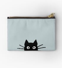 Black Cat Face Studio Pouch