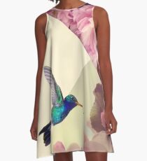 Kolibri in der Liebe A-Linien Kleid