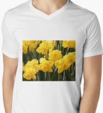 Yellow Daffodil flowers Men's V-Neck T-Shirt