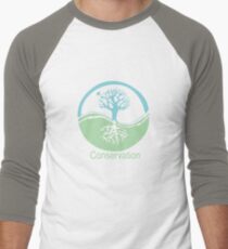 Conservation Tree Symbol aqua green Men's Baseball ¾ T-Shirt
