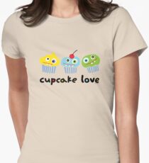 Cupcake Love - beige Women's Fitted T-Shirt
