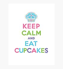 Keep Calm and Eat Cupcakes - on darks Photographic Print