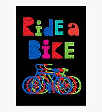Ride a Bike - sketchy - black Photographic Print