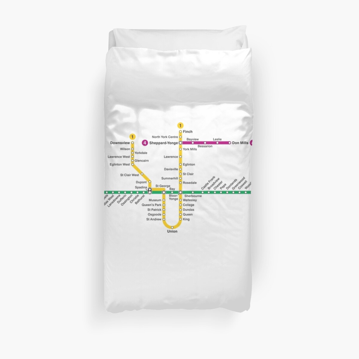 Simplified Ttc Map Duvet Cover By Bzmw Redbubble
