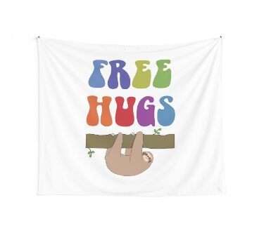 Free Hugs Sloth Wall Tapestry