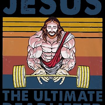 Weight Lifting Jesus The Ultimate Deadlifter Vintage Retro T-Shirt