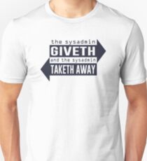 Sysadmin Giveth and Taketh Away Slim Fit T-Shirt