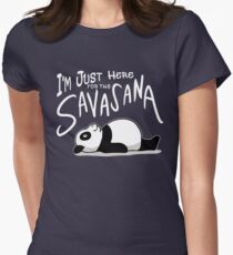 Lazy Yoga Panda - here for the Savasana Women's Fitted T-Shirt