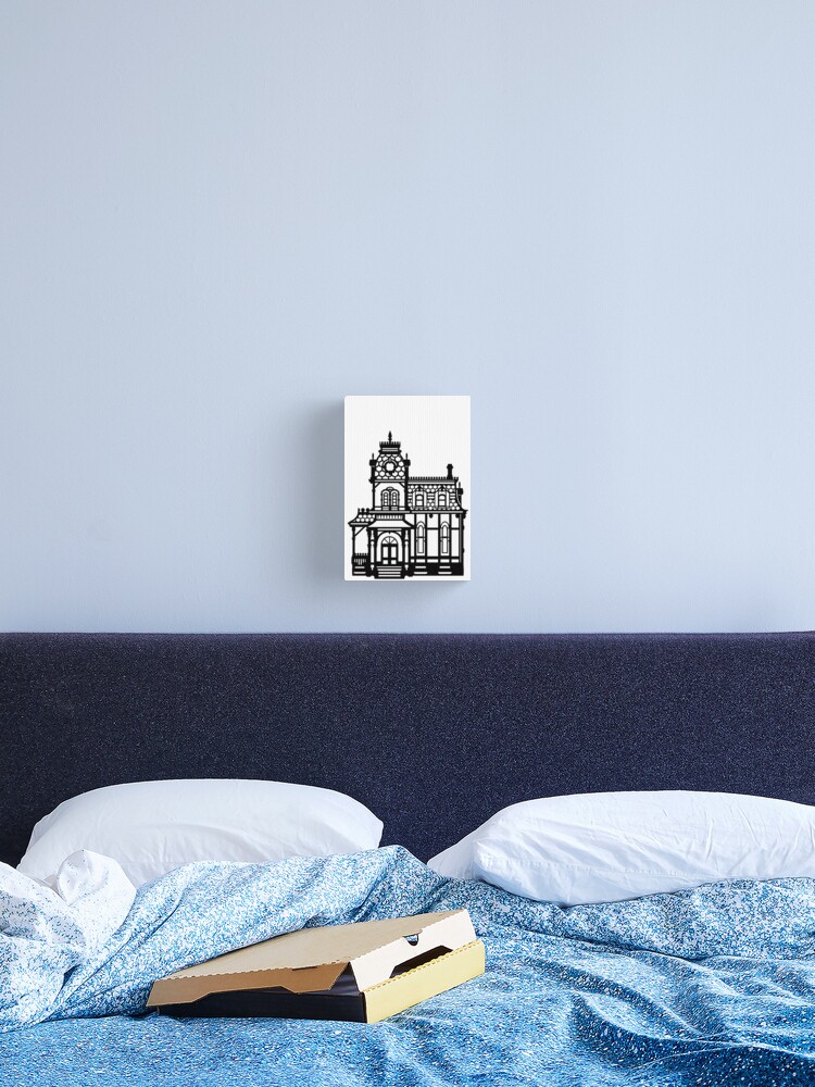 Victorian House Black White Canvas Print