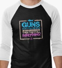 Guns Don't Kill People Men's Baseball ¾ T-Shirt