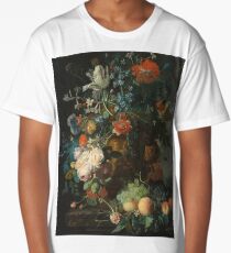 Jan Van Huysum - Still Life With Flowers And Fruit 1721 Long T-Shirt