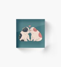 English Bulldog Kisses Acrylic Block