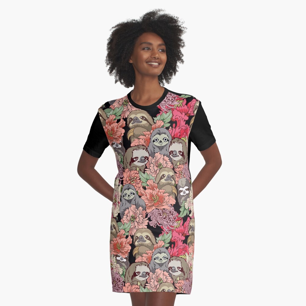 Because Sloths Graphic T-Shirt Dress
