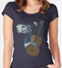 Camiseta entallada de cuello ancho El viejo guitarrista