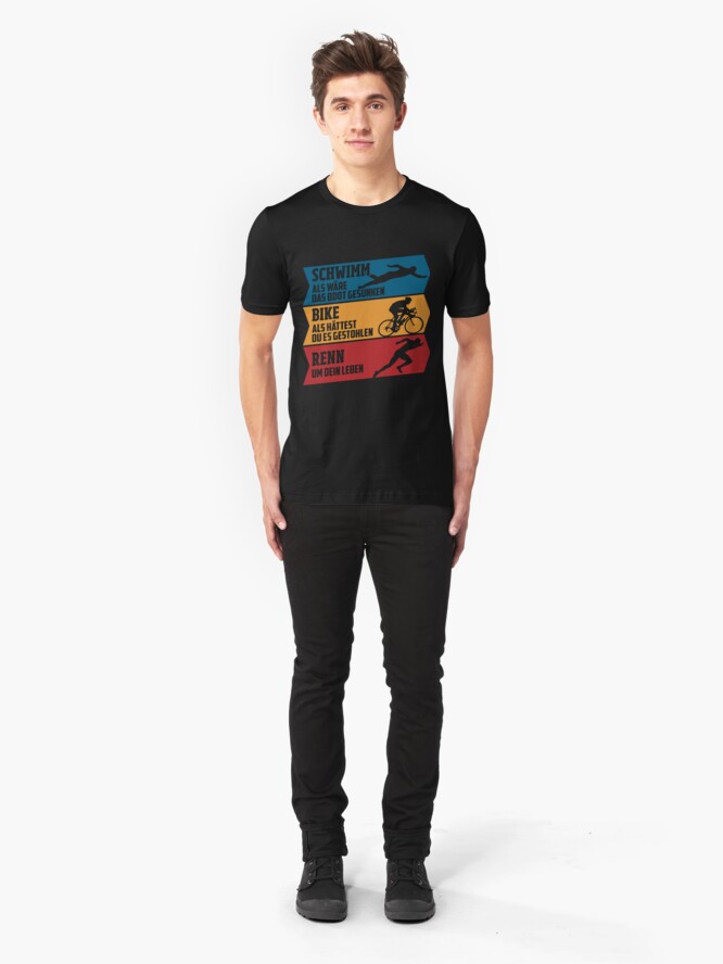 Alternative Ansicht von Triathlon - Schwimm als wäre das Boot gesunken Slim Fit T-Shirt