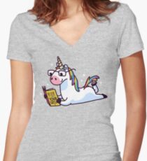 Unicorn Believe in Yourself Magically Fabulous II Women's Fitted V-Neck T-Shirt