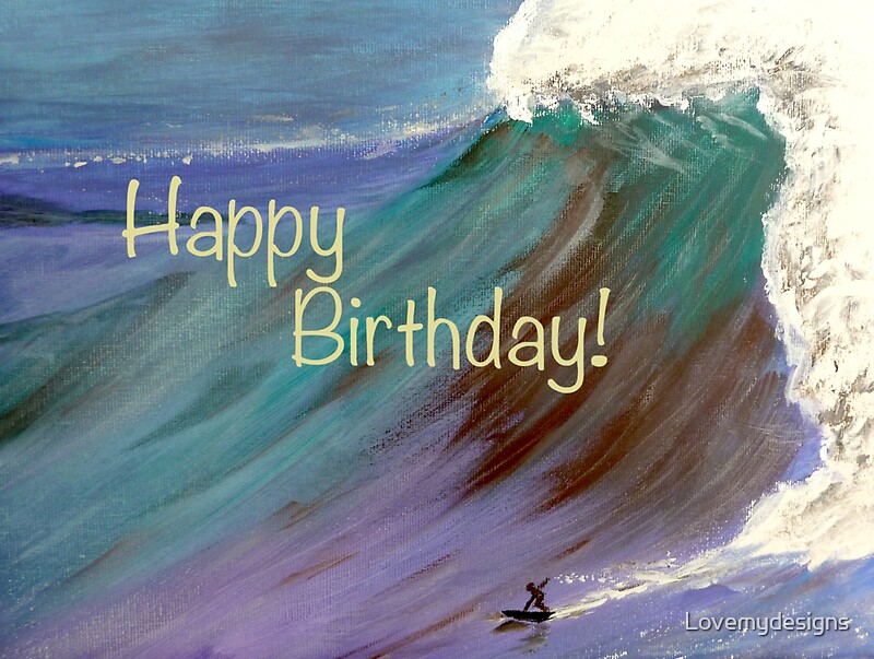 "Alles Gute zum Geburtstag! Surfer" Sticker von Lovemydesigns Redbubble