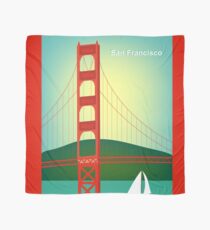 San Francisco, California - Golden Gate Bridge Illustration by Loose Petals Scarf
