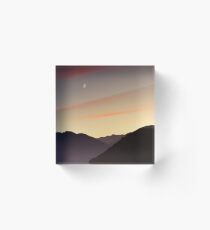 Sunset over Queenstown. Acrylic Block