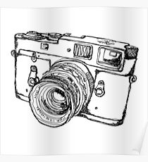 Rangefinder Style Camera Drawing Poster
