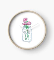 Einmachglas-Blumen Uhr