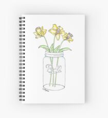 Mason Jar Daffodil Flowers Spiral Notebook