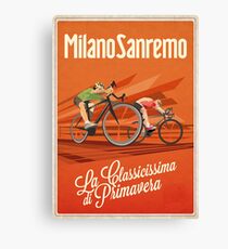 Retro Milan San Remo cycling art Canvas Print
