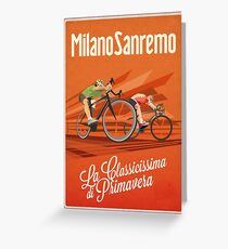 Retro Milan San Remo cycling art Greeting Card