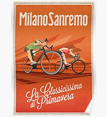 Retro Milan San Remo cycling art Poster