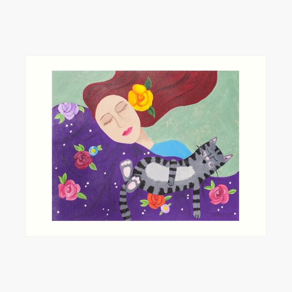 Whimsical Cat - Tranquility Art Print
