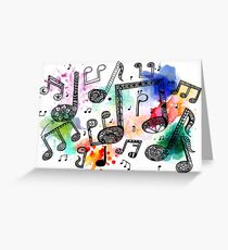 Watercolor Music Notes Greeting Card