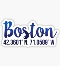 Boston Coordinates Sticker Sticker