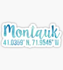 Montauk New York Coordinates Sticker