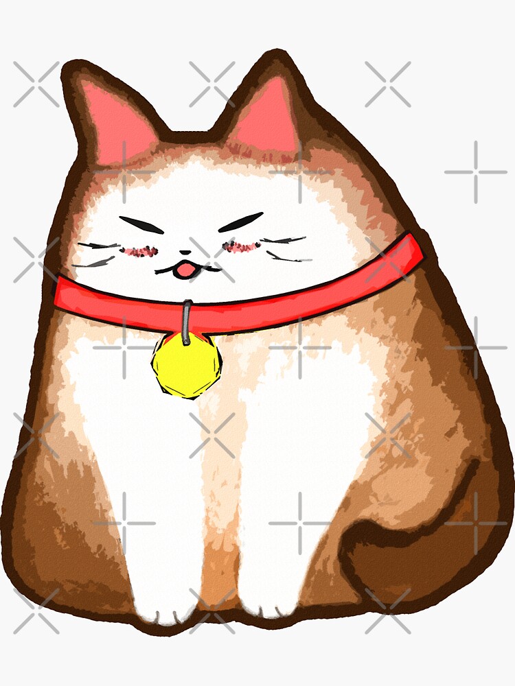 "Lucky Cat" Sticker by PiggyWonka | Redbubble