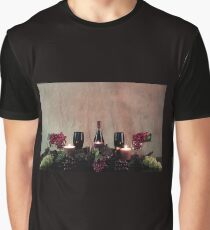 Candles, Wine, Grapes and More Grapes Graphic T-Shirt
