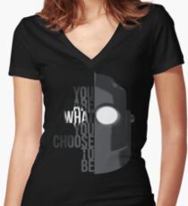 Wise Choice is necessary Women's Fitted V-Neck T-Shirt