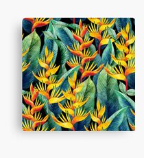 Watercolor heliconia Canvas Print