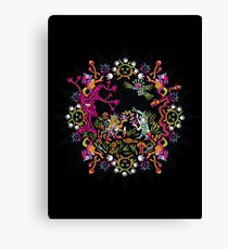 Aztec meeting psychedelic T-shirt Canvas Print
